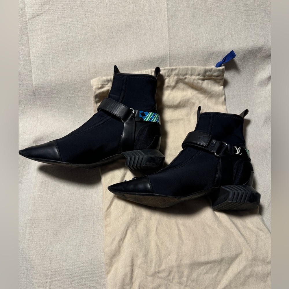 Louis Vuitton neoprene and leather booties
